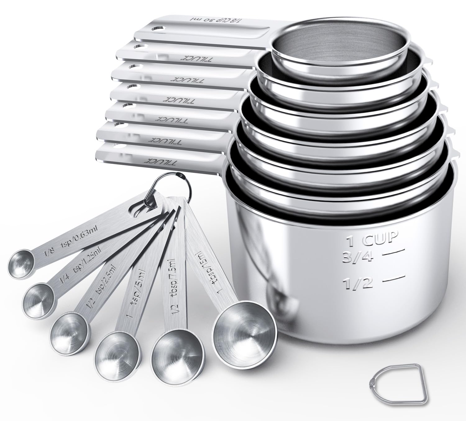 Stainless Steel Measuring Spoons Set – 6 Piece Coffee & Baking Kitchen Scoops