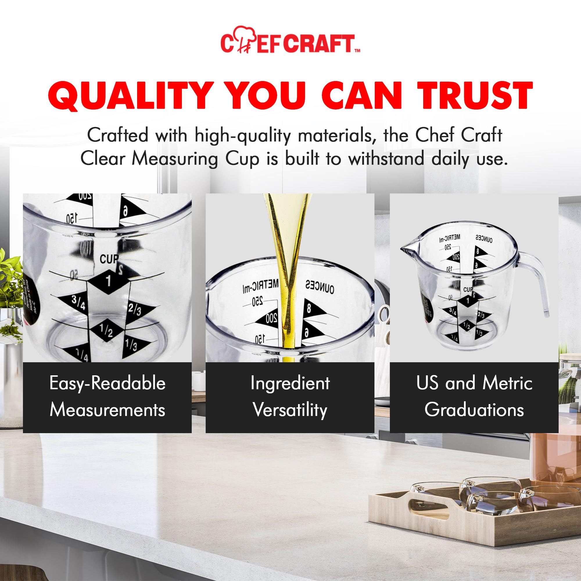 2 Cup Clear Plastic Measuring Cup – Kitchen Measurement Cup