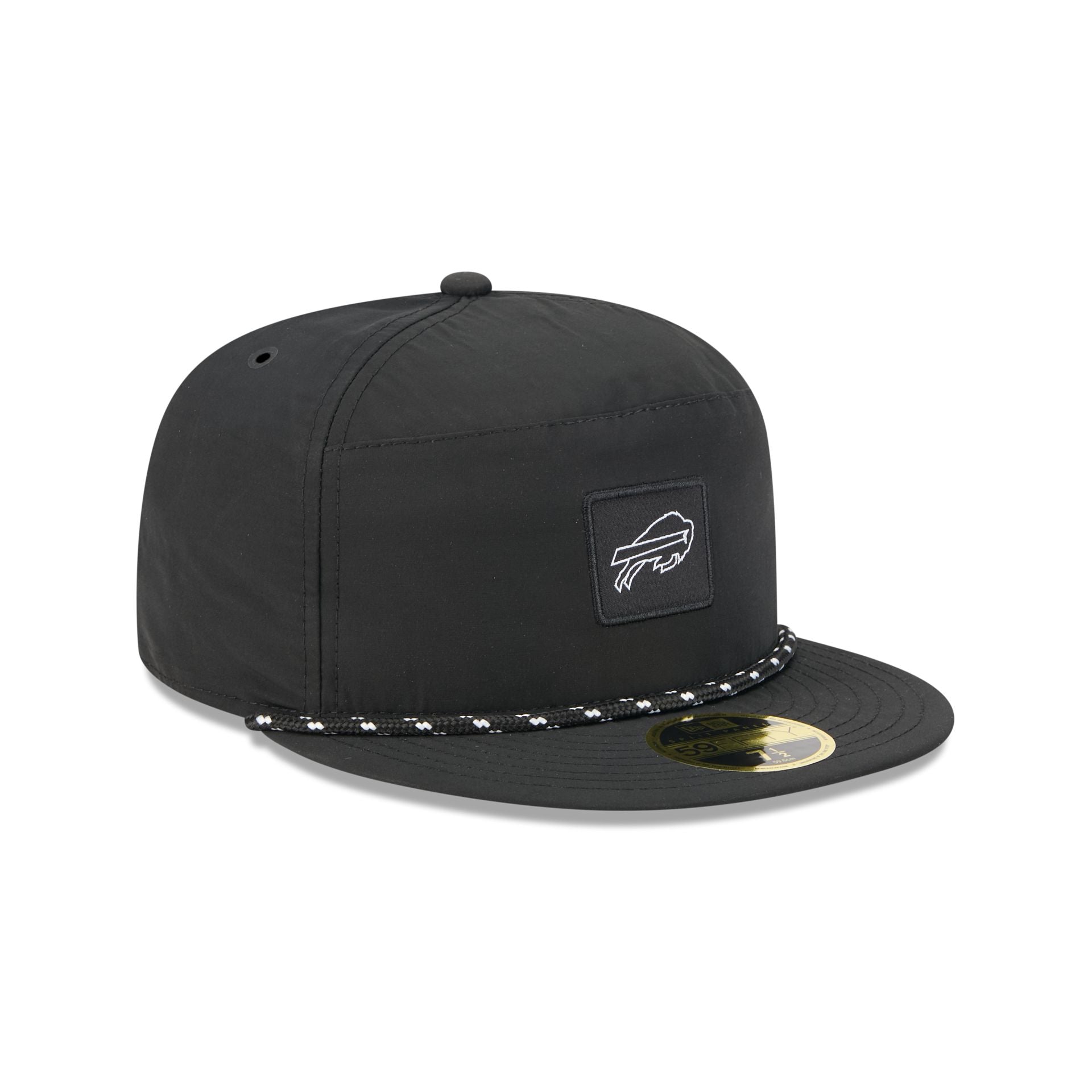 Buffalo Bills Black Poly Rope Split Panel 59FIFTY Fitted Hat