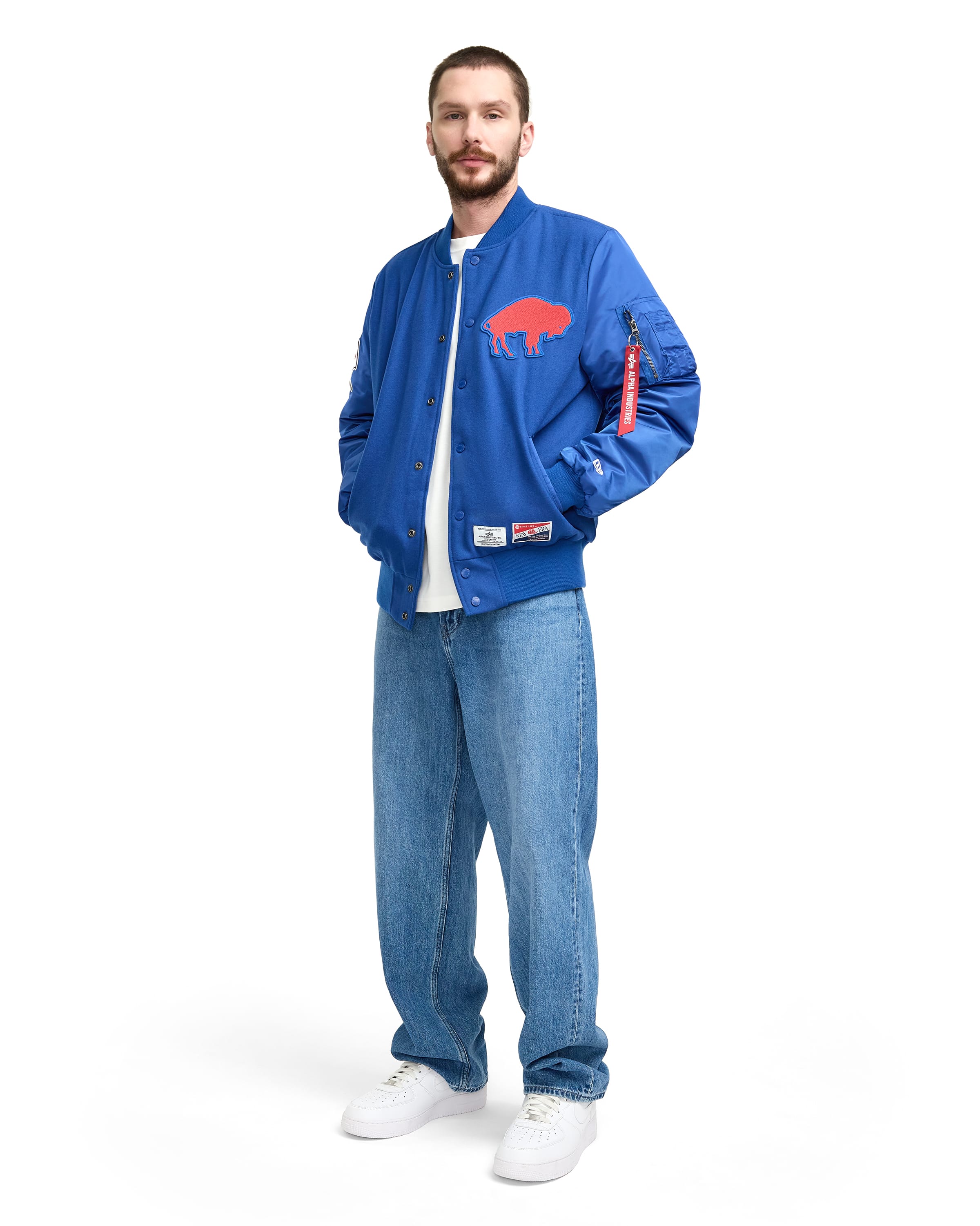 Alpha Industries x Buffalo Bills Historic MA-1 Wool Varsity Jacket
